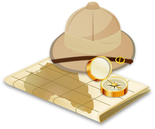 Kompass Hut und Karte