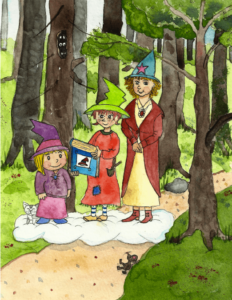Illustration von Hexen im Wald von Ines Gölß