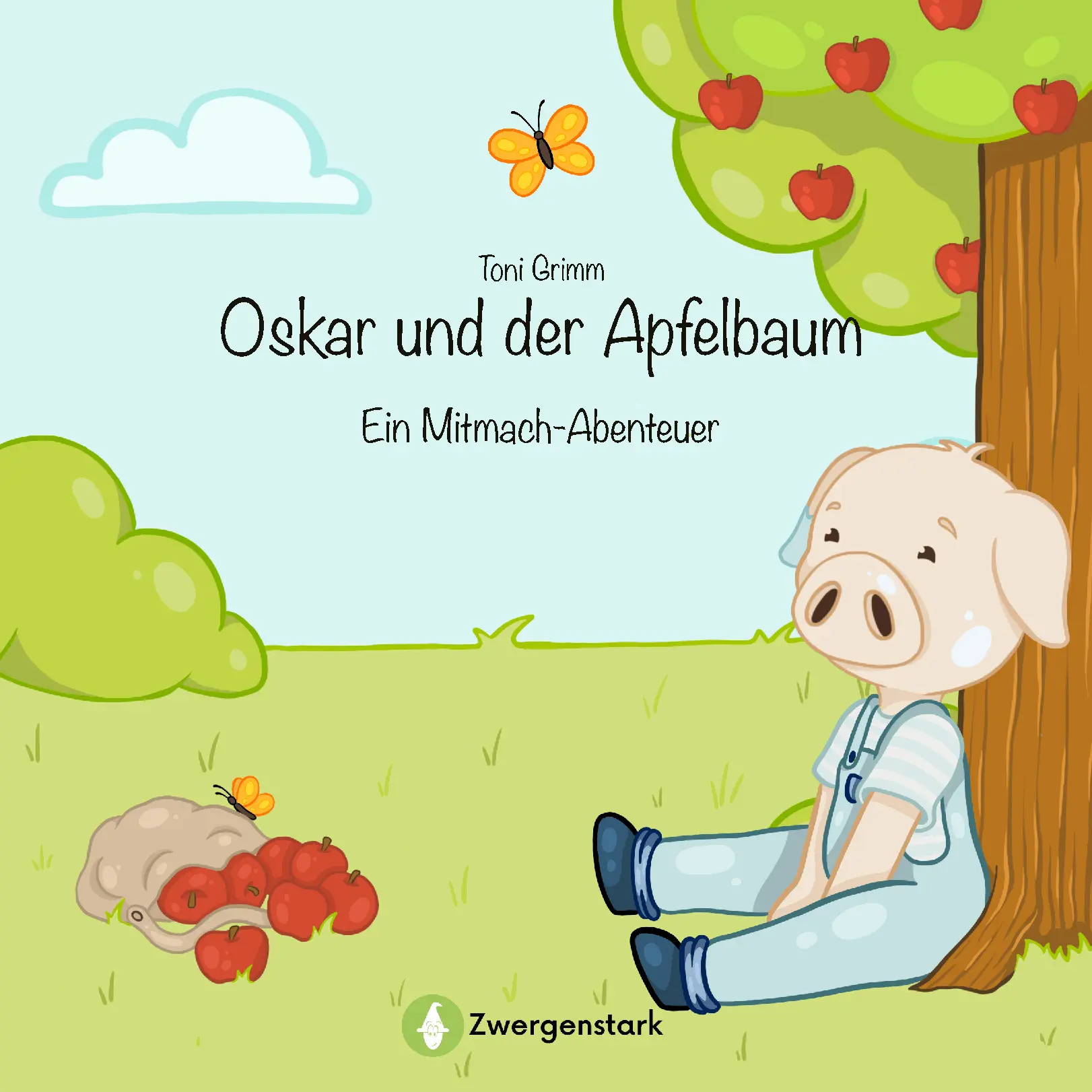 Frontcover Bilderbuch: Oskar und der Apfelbaum - ein Mitmachbuch für Kinder ab 3 Jahren, von Toni Grimm und Zwergenstark