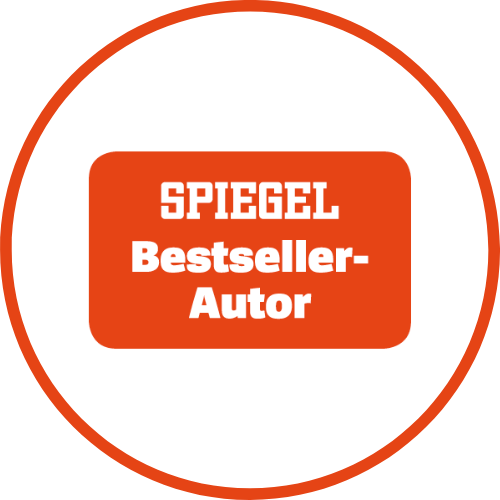 Rotes rundes Icon mit Spiegel Bestseller-Autor Sticker