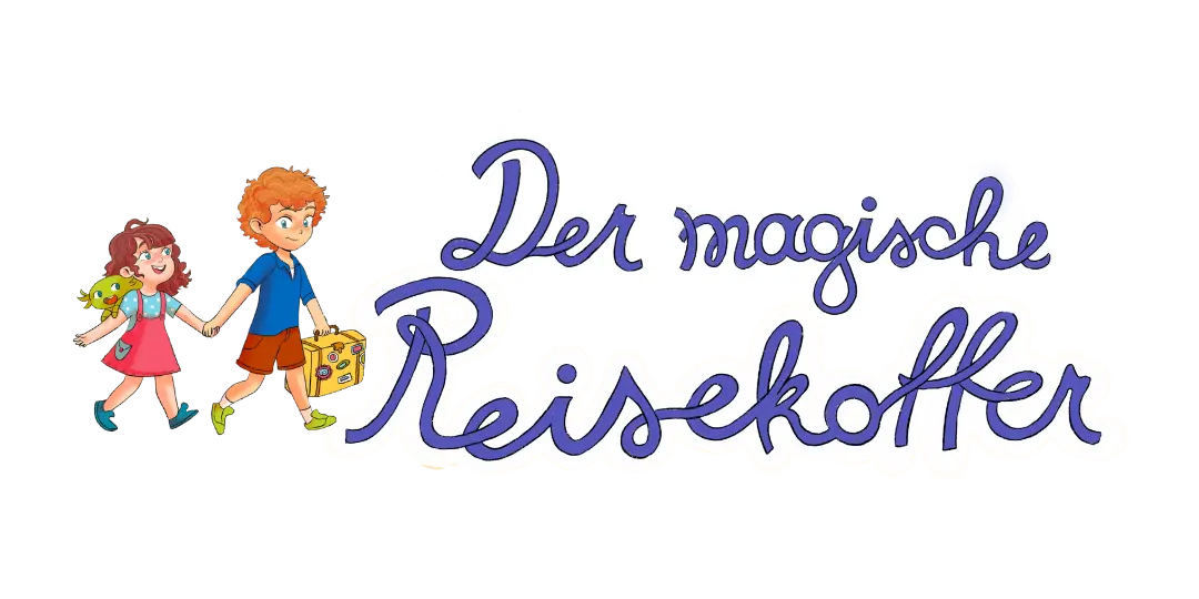 Logo zum Kinderbuch "Der magische Reisekoffer", ein fantasievolles Vorlesebuch ab 6 Jahren über Reisen und Entdecken von Mella Lisitano, Jana Sommerfeld und Zwergenstark