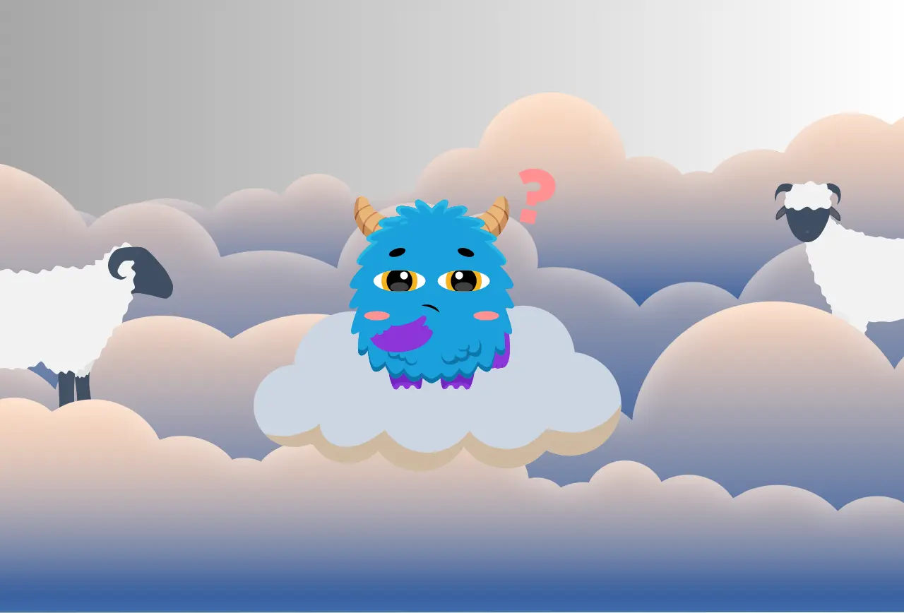 Beitragsbild der gratis Gute-Nacht-Geschichte "Unruhe auf den Wolkenweiden" aus dem Kinderbuch "Die Traumfabrik – Im Land der Traumel", ein E-Book für Kinder ab 5 Jahren zum Vorlesen mit einer Gute-Nacht-Geschichte zum Entspannen, Träumen und Einschlafen