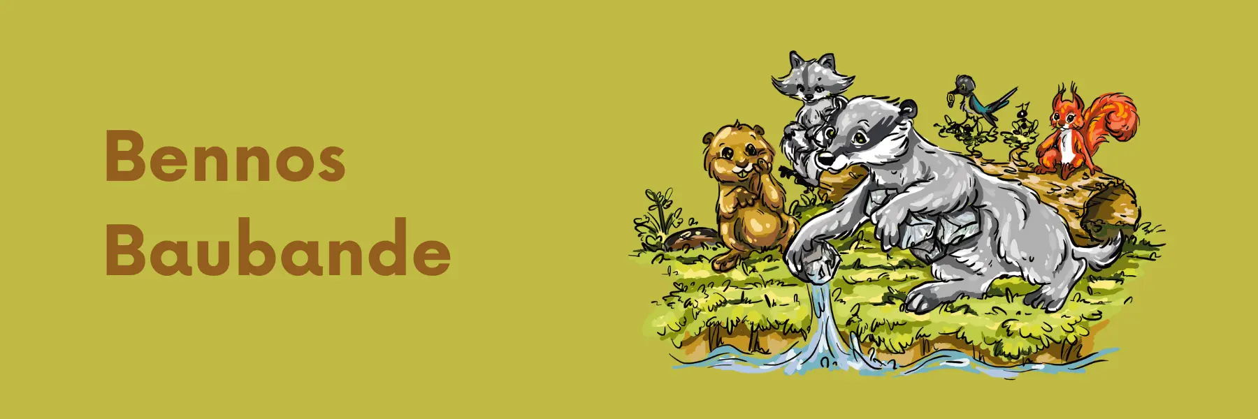 Beitragsbild der Geschichtenwelt zum Kinderbuch "Bennos Baubande – Biberstarke Freunde", ein Bilderbuch ab 3 Jahren über Natur, Tiere, Freundschaft und Zusammenhalt von Mella Lisitano und Zwergenstark
