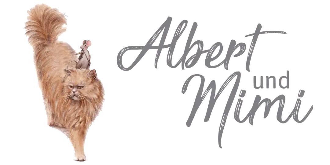 Logo zum Kinderbuch "Albert und Mimi – Eine besondere Freundschaft und ein echter Kriminalfall", ein Bilderbuch zum Vorlesen ab 5 Jahren über ein tierisches Detektivabenteuer voller Freundschaft, Vielfalt und Zusammenhalt