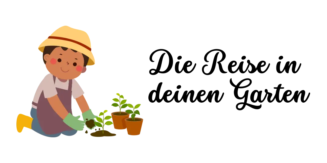 Logo vom Kinderbuch "Die Reise in deinen inneren Garten – 7 Fantasiereisen zum Entspannen und Ausruhen ", ein E-Book für Kinder ab 4 Jahren zum Vorlesen mit Traumreisen zu einem inneren Garten.