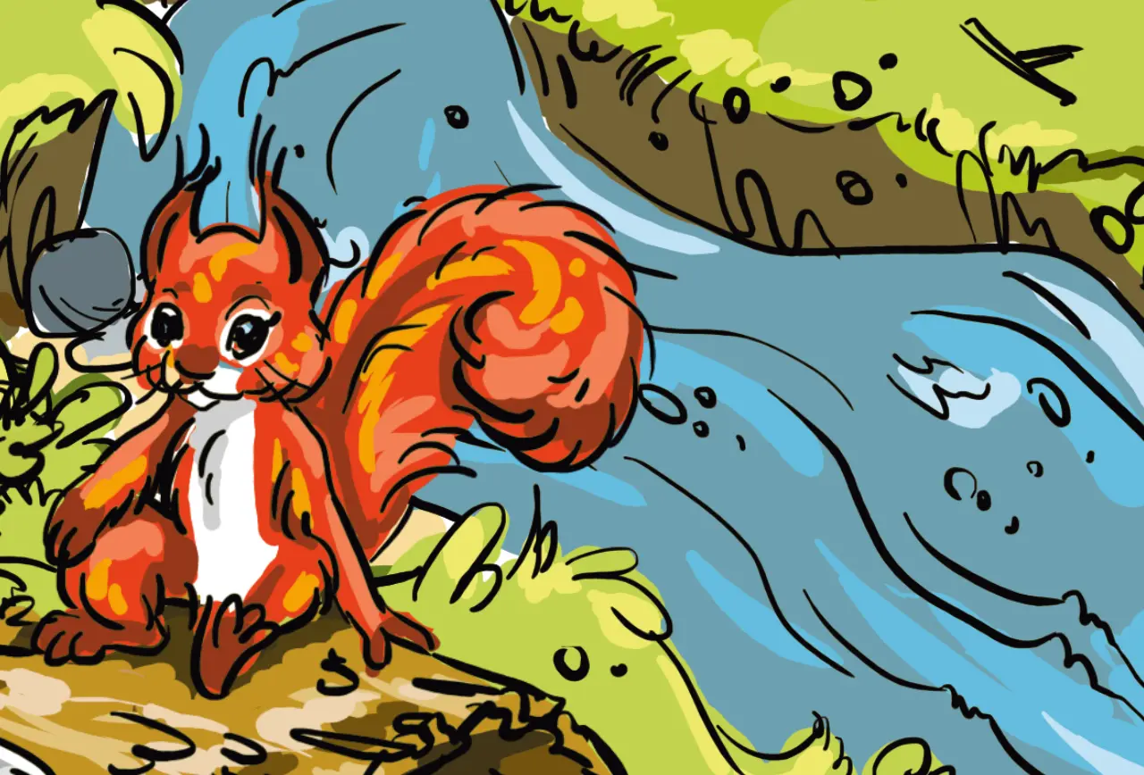 Beitragsbild der Bonusgeschichte "Das Wettrennen" zum Kinderbuch "Bennos Baubande – Biberstarke Freunde", ein Bilderbuch ab 3 Jahren über Natur, Tiere, Freundschaft und Zusammenhalt von Mella Lisitano und Zwergenstark