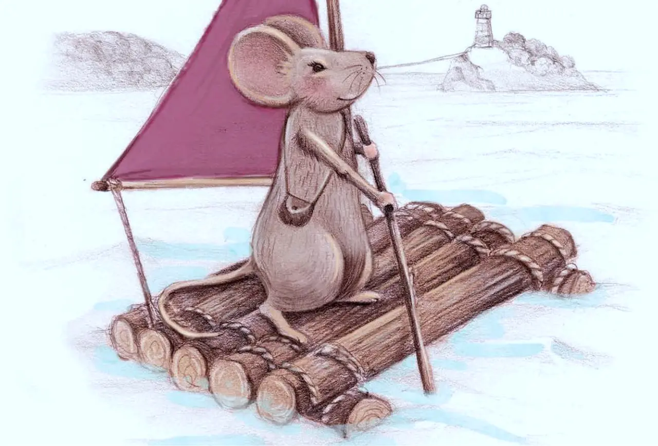 Beitragsbild zum Kapitel 1 "Vom Überfall auf ein Floß und warum ein genervter Kater zum Käseretter wird" aus dem Kinderbuch "Albert und Mimi – Eine besondere Freundschaft und ein echter Kriminalfall", ein Bilderbuch zum Vorlesen ab 5 Jahren über ein tierisches Detektivabenteuer voller Freundschaft, Vielfalt und Zusammenhalt
