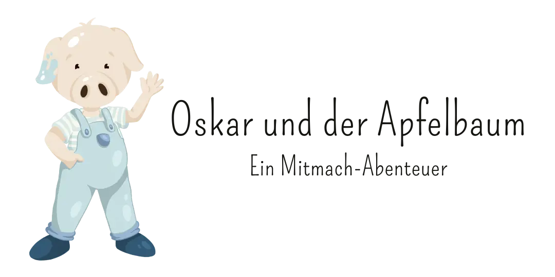 oskar-und-der-apfelbaum-logo Logo vom Kinderbuch "Oskar und der Apfelbaum", ein Bilderbuch als Mitmachbuch für Kinder ab 3 Jahren von Toni Grimm und Zwergenstark