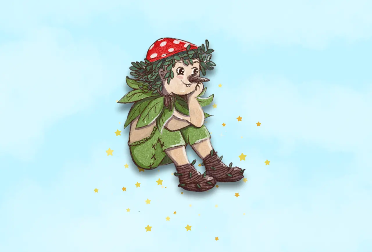 Beitragsbild mit Waldi und Sternenstaub zum 1. Kapitel "Es geht wieder los" aus dem Kinderbuch "Waldi bei den Bergwichteln", ein Vorlesebuch ab 6 Jahren von Andrea Herold über Natur, Freundschaft und Umweltschutz