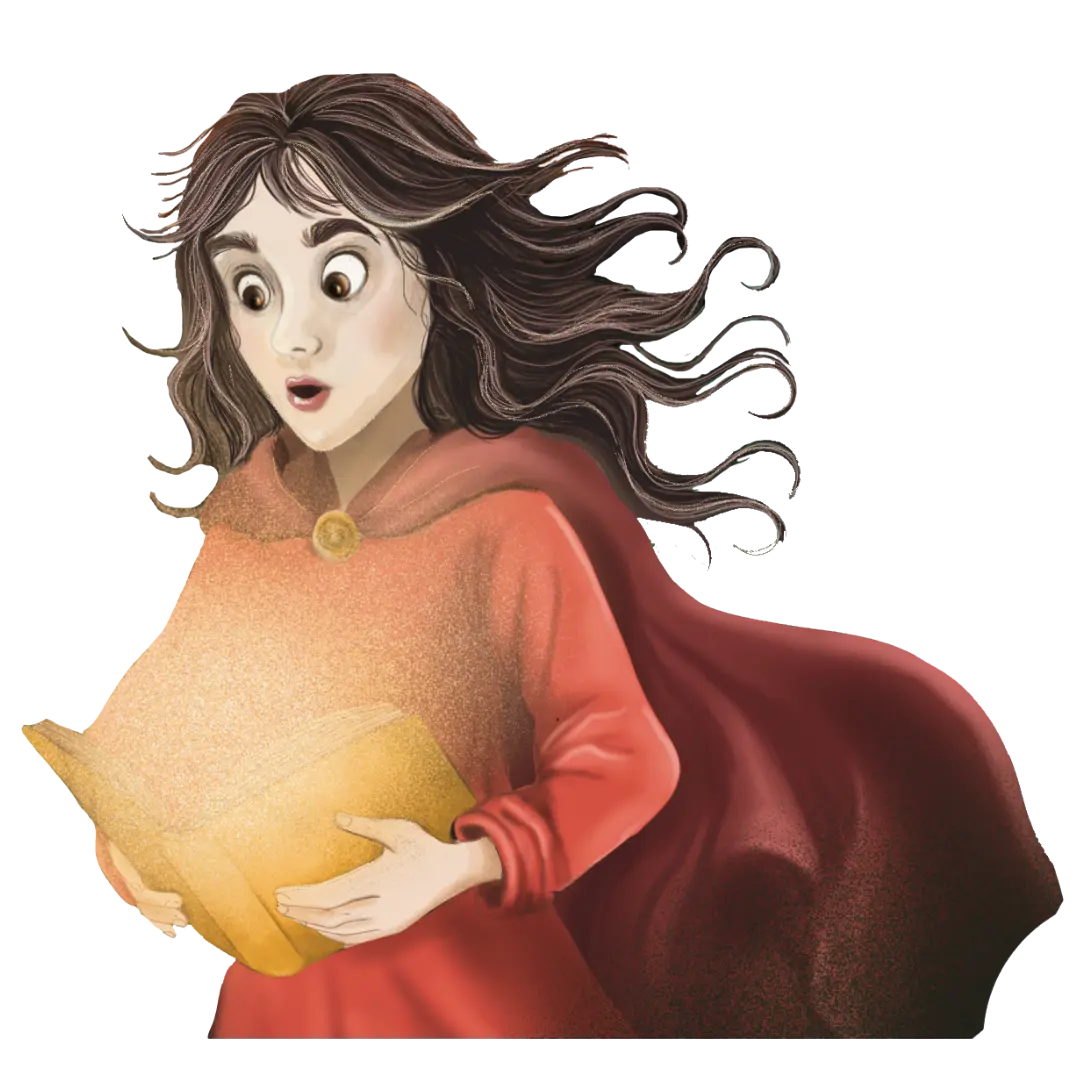 Illustration von Waldi dem Bergwichtel mit Handschuhen, Schal und Mütze aus dem Kinderbuch "Waldi bei den Bergwichteln", ein Vorlesebuch ab 6 Jahren von Andrea Herold über Natur, Freundschaft und Umweltschutz