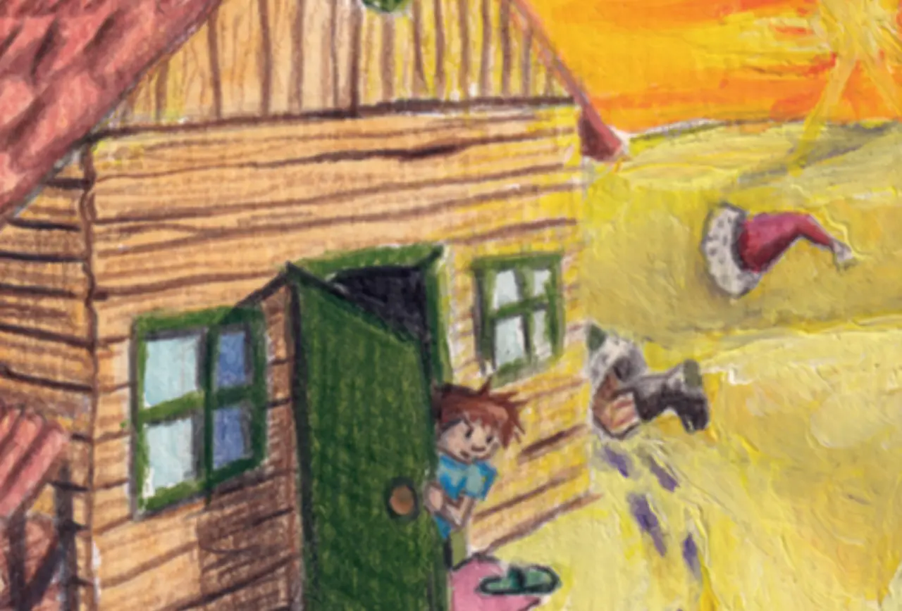 Beitragsbild zum Kapitel 1 "Vom Überfall auf ein Floß und warum ein genervter Kater zum Käseretter wird" aus dem Kinderbuch "Albert und Mimi – Eine besondere Freundschaft und ein echter Kriminalfall", ein Bilderbuch zum Vorlesen ab 5 Jahren über ein tierisches Detektivabenteuer voller Freundschaft, Vielfalt und Zusammenhalt