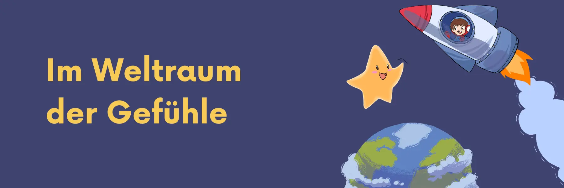 Beitragskarte für die Geschichtenwelt "Im Weltraum der Gefühle" zum Kinderbuch "Im Weltraum der Gefühle – Tim und die Gefühlsplaneten", ein Bilderbuch für Kinder ab 3 Jahren von Angelina Wenzler und Zwergenstark