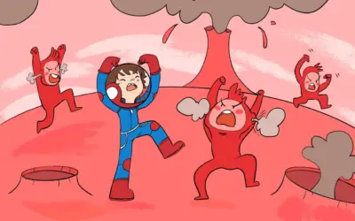 Funki und der brodelnde Vulkan