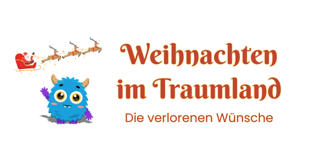 Logo vom Kinderbuch "Weihnachten im Traumland – Die verlorenen Wünsche", ein E-Book für Kinder ab 5 Jahren zum Vorlesen mit einer Gute-Nacht-Geschichte für Weihnachten zum Entspannen, Träumen und Einschlafen
