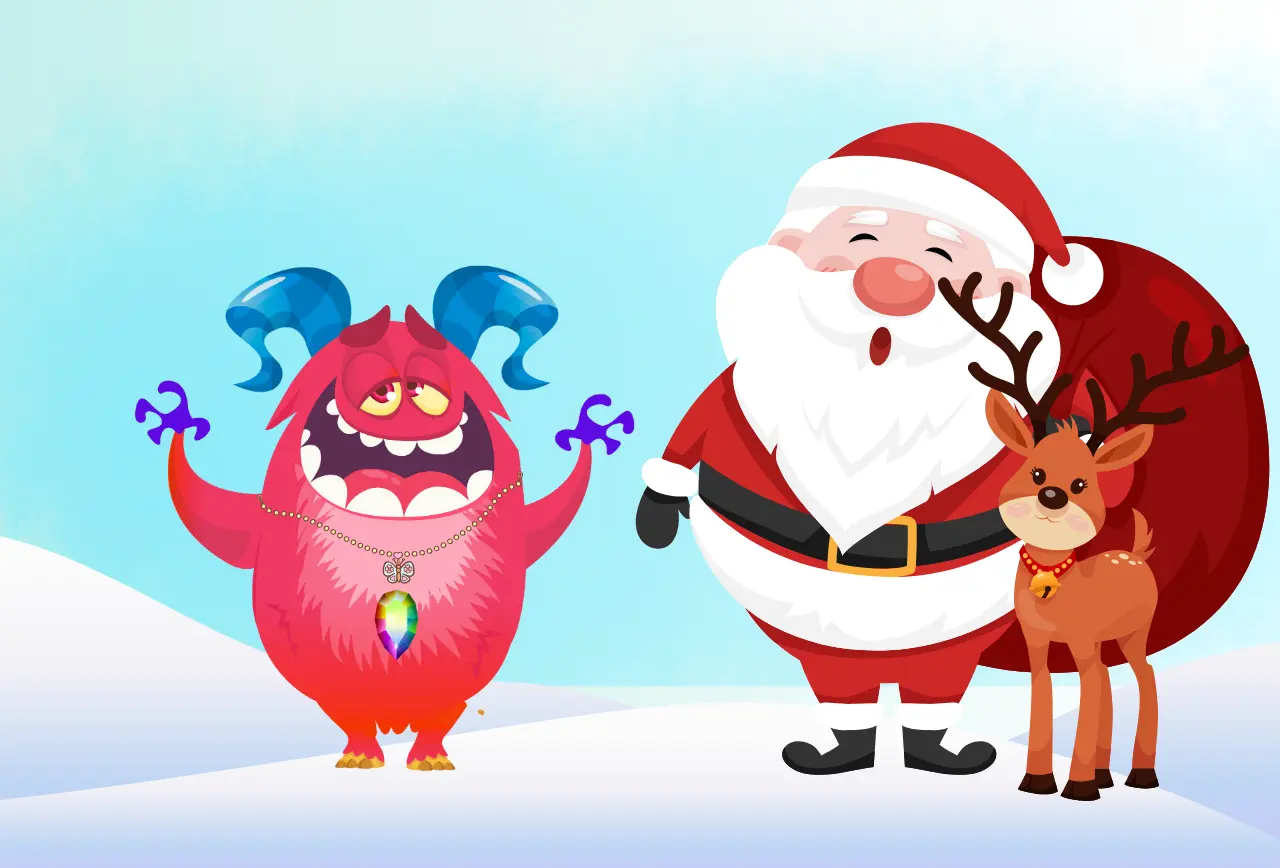 Beitragsbild zum ersten Kapitel "Der Weihnachtsmann im Traumland" aus dem Kinderbuch "Weihnachten im Traumland – Die verlorenen Wünsche", ein E-Book für Kinder ab 5 Jahren zum Vorlesen mit einer Gute-Nacht-Geschichte für Weihnachten zum Entspannen, Träumen und Einschlafen