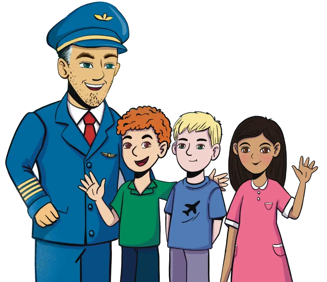 Illustration von Tim als Astronaut mit einer Rakete aus dem Kinderbuch "Im Weltraum der Gefühle – Tim und die Gefühlsplaneten", ein Bilderbuch für Kinder ab 3 Jahren von Angelina Wenzler und Zwergenstark