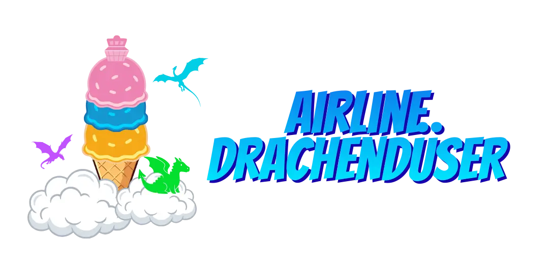 Logo vom Kinderbuch "Airline Drachendüser – Notruf im Nebel", ein E-Book für Kinder ab 5 Jahren zum Vorlesen mit einer Gute-Nacht-Geschichte über Drachen, Piloten und Abenteuer