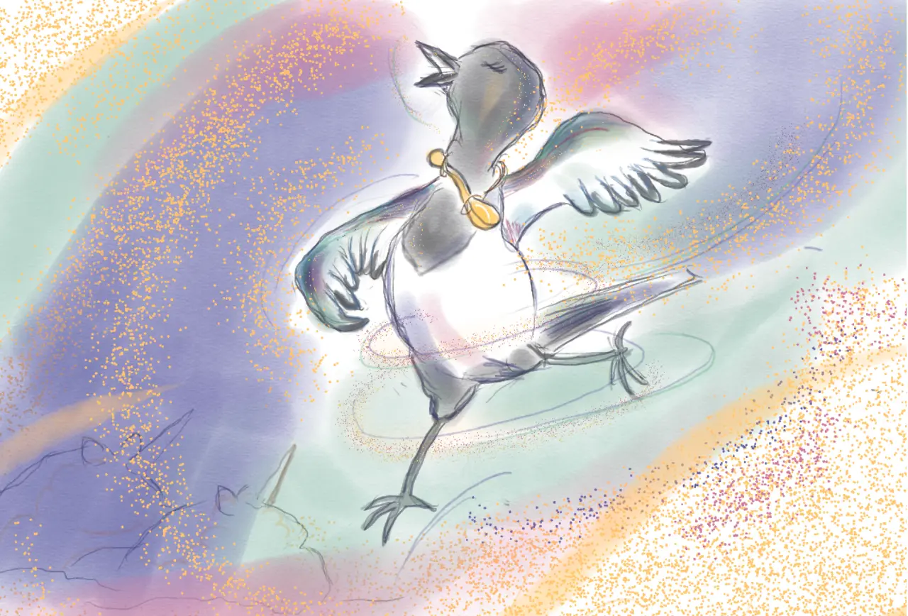 Illustration von Mannolo und Bags als Beitragsbild einer Bonusgeschichte zu dem Kinderbuch "Regentropfenfreude für Mannolo", ein Vorlesebuch für Kinder ab 4 Jahren von Christel Gaiser